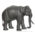 Outdoor Life Size Gray Bronze Elephant Sculpture